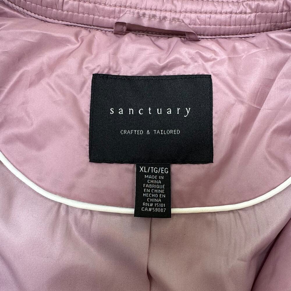 Sanctuary Dusky Pink Lightweight Quilted Puffy Belted Jacket Wm’s XL NWT - Picture 4 of 5